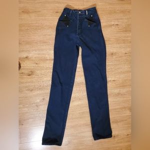 Vintage Rocky Mountain 90's Jeans, Blue with black details at waist size 25/1